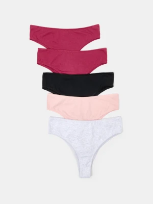 Sinsay - Bawełniane majtki brazilian 5 pack - wielobarwny