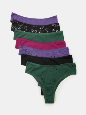 Sinsay - Bawełniane majtki brazilian 7 pack - wielobarwny