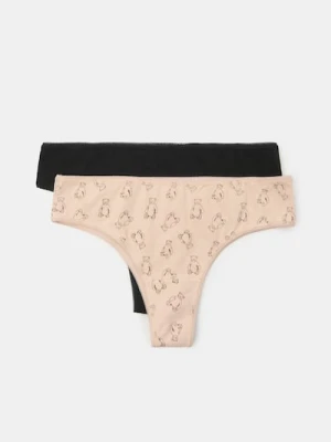 Sinsay - Bawełniane majtki brazyliany 2 pack - wielobarwny