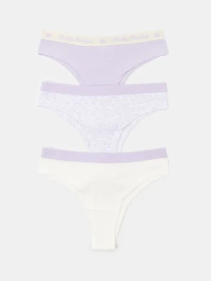 Sinsay - Bawełniane majtki brazyliany 3 pack - wielobarwny