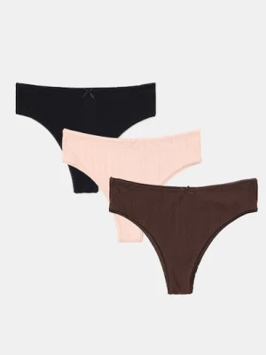 Sinsay - Bawełniane majtki brazyliany 3 pack - wielobarwny
