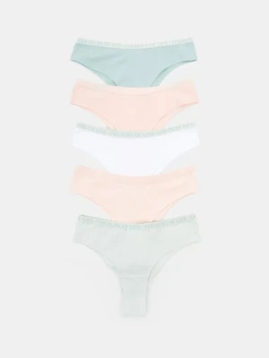 Sinsay - Bawełniane majtki brazyliany 5 pack - wielobarwny