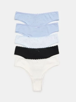 Sinsay - Bawełniane majtki brazyliany z koronką 5 pack - wielobarwny