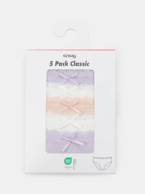 Sinsay - Bawełniane majtki figi 5 pack - wielobarwny