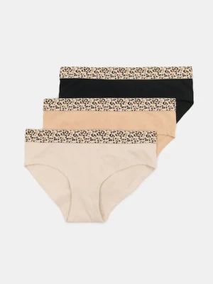 Sinsay - Bawełniane majtki hipster 3 pack - wielobarwny
