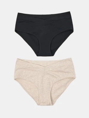 Sinsay - Bawełniane majtki hipster z wysokim stanem 2 pack - wielobarwny