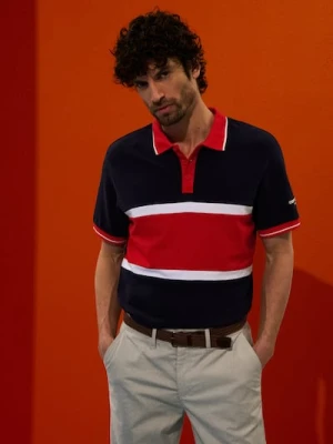 Sinsay - Bawełniane polo - granatowy