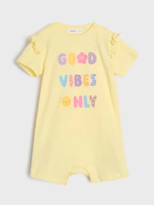 Sinsay - Bawełniane rampersy z napisem - żółty