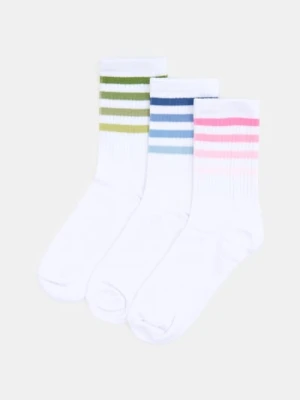 Sinsay - Bawełniane skarpetki 3 pack - biały