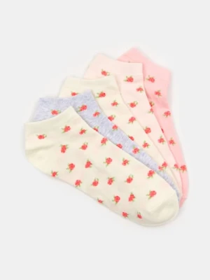 Sinsay - Bawełniane skarpetki z motywem kwiatowym 5 pack - wielobarwny