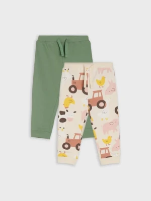 Sinsay - Bawełniane spodnie 2 pack - zielony