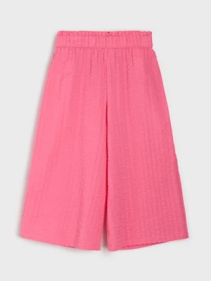 Sinsay - Bawełniane spodnie culotte - koralowy