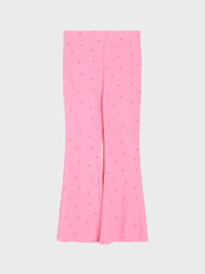 Sinsay - Bawełniane spodnie dresowe flare z motywem truskawek - wielobarwny