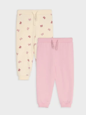 Sinsay - Bawełniane spodnie jogger 2 pack - koralowy