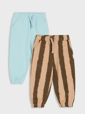 Sinsay - Bawełniane spodnie jogger 2 pack - niebieski
