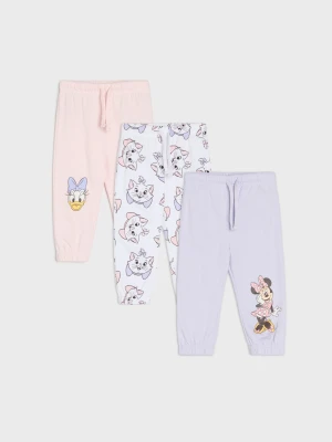 Sinsay - Bawełniane spodnie jogger 3 pack Disney - fioletowy