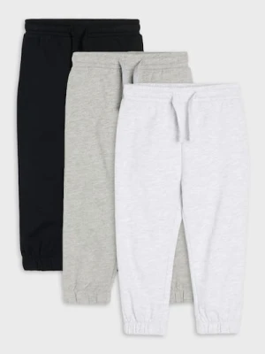 Sinsay - Bawełniane spodnie jogger 3 pack - szary