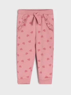 Sinsay - Bawełniane spodnie jogger - różowy