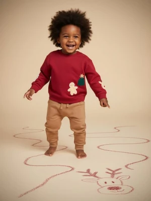 Sinsay - Bawełniane spodnie wiązane w pasie - brązowy