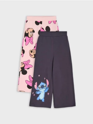 Sinsay - Bawełniane spodnie wide leg Disney - wielobarwny