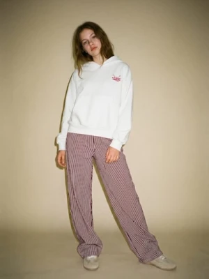 Sinsay - Bawełniane spodnie wide leg w paski - wielobarwny