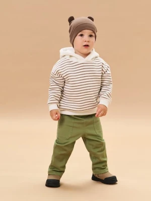 Sinsay - Bawełniane spodnie z ocieplaną podszewką - zielony