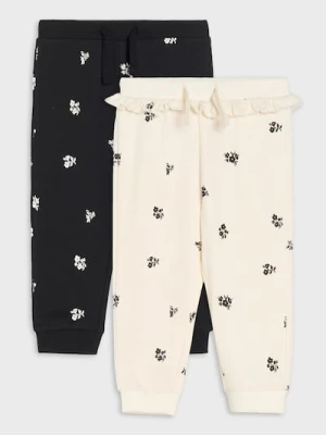 Sinsay - Bawełniane spodnie ze wzorkiem 2 pack - kremowy
