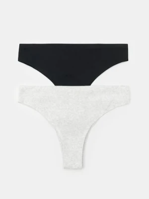 Sinsay - Bawełniane stringi 2 pack - wielobarwny
