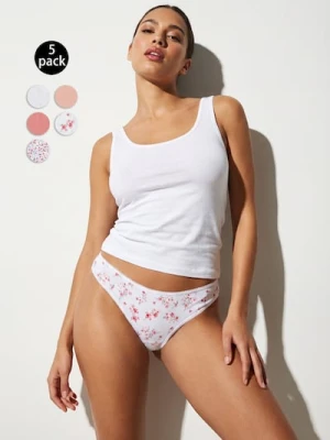 Sinsay - Bawełniane stringi 5 pack - wielobarwny