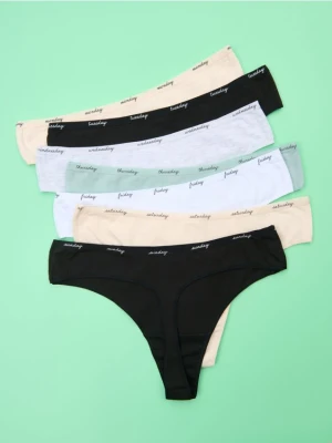 Sinsay - Bawełniane stringi 7 pack - wielobarwny