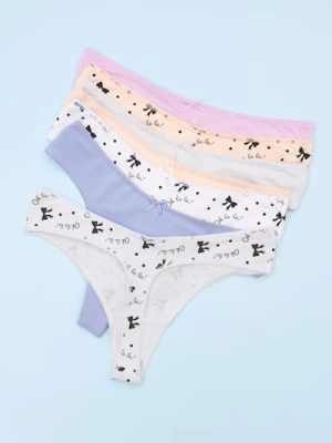 Sinsay - Bawełniane stringi 7 pack - wielobarwny