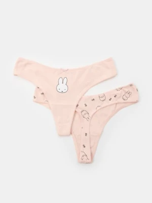 Sinsay - Bawełniane stringi typu tanga 2 pack Miffy - wielobarwny
