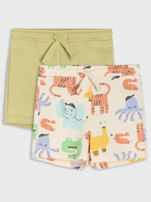 Sinsay - Bawełniane szorty 2 pack - kremowy