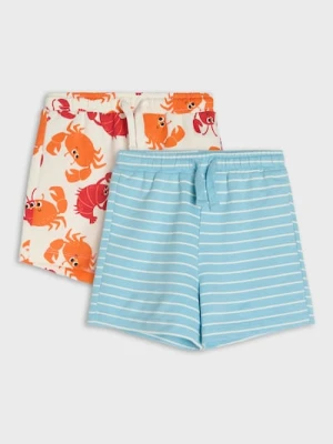 Sinsay - Bawełniane szorty 2 pack - kremowy