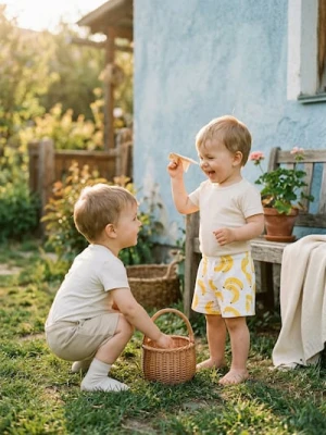 Sinsay - Bawełniane szorty 2 pack - kremowy