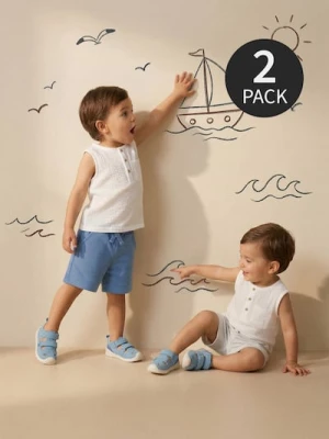 Sinsay - Bawełniane szorty 2 pack - szary