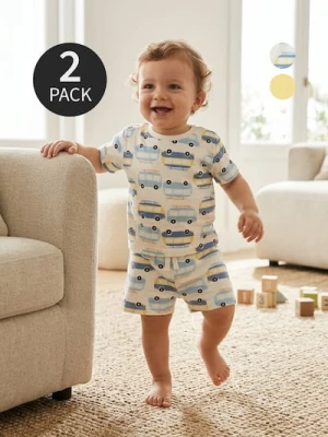 Sinsay - Bawełniane szorty 2 pack - żółty