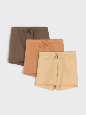 Sinsay - Bawełniane szorty 3 pack - beżowy