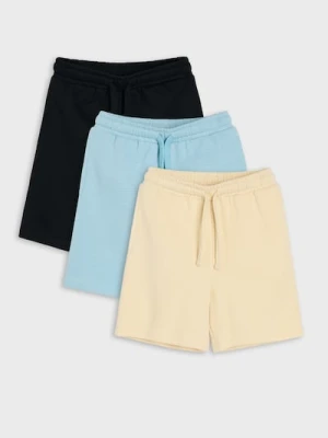 Sinsay - Bawełniane szorty 3 pack - beżowy