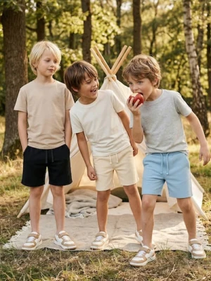 Sinsay - Bawełniane szorty 3 pack - beżowy