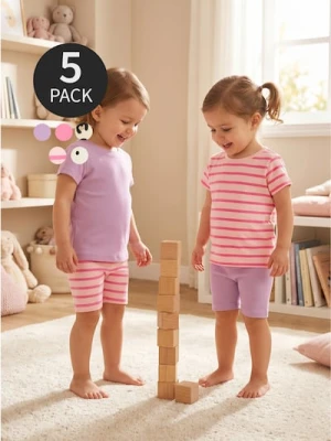 Sinsay - Bawełniane szorty 5 pack - kremowy