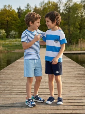 Sinsay - Bawełniane szorty dresowe 2 pack - niebieski