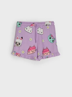 Sinsay - Bawełniane szorty Gabby's Dollhouse - fioletowy