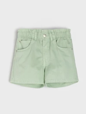 Sinsay - Bawełniane szorty jeansowe - zielony
