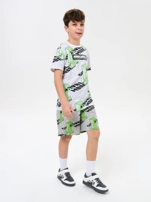 Sinsay - Bawełniane szorty loose fit Minecraft - szary