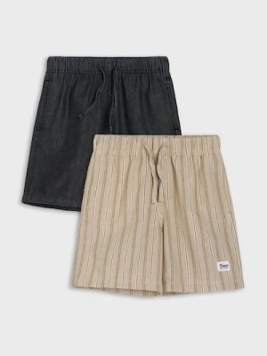Sinsay - Bawełniane szorty pull on 2 pack - szary