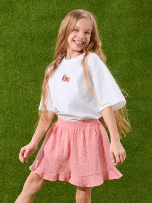 Sinsay - Bawełniane szorty pull on - koralowy