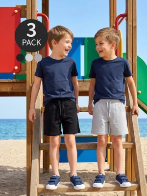 Sinsay - Bawełniane szorty z domieszką wiskozy 3 pack - czarny
