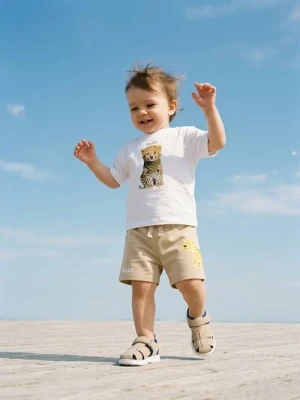 Sinsay - Bawełniane szorty z motywem lemparta - brązowy