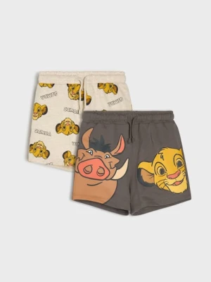 Sinsay - Bawełniane szorty z nadrukiem 2 pack The Lion King - brązowy